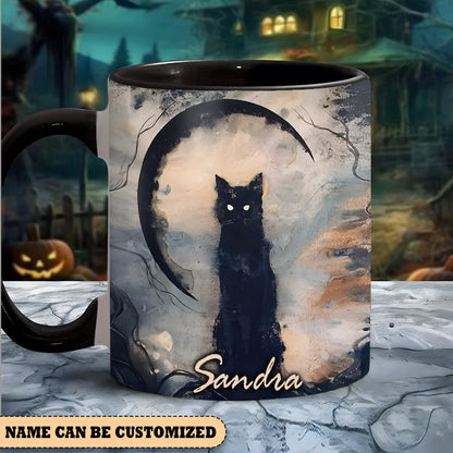 Black Cat Witches Personalized Halloween Accent Mug