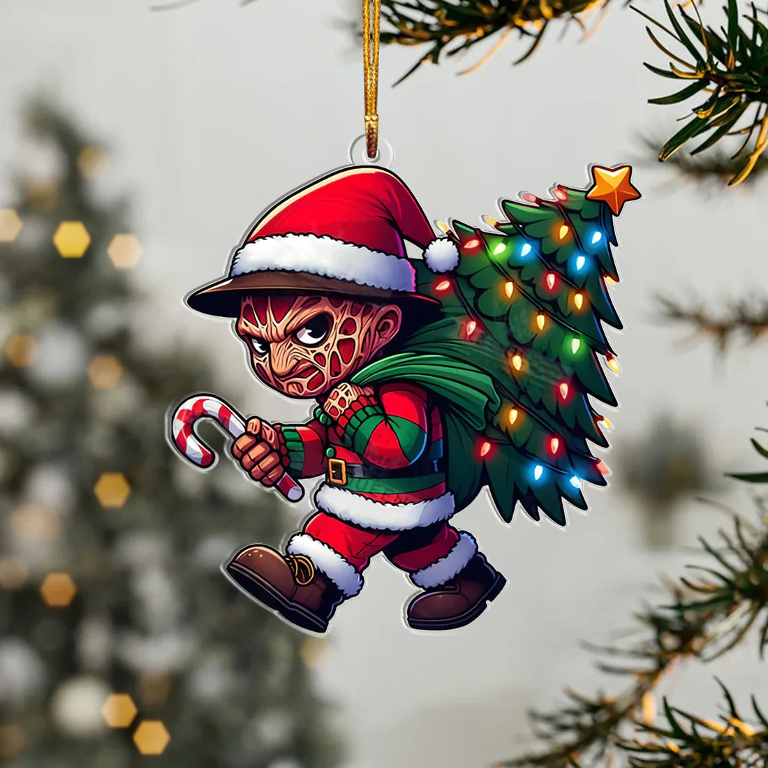 Funny Christmas Horror Character Freddy Christmas Ornament