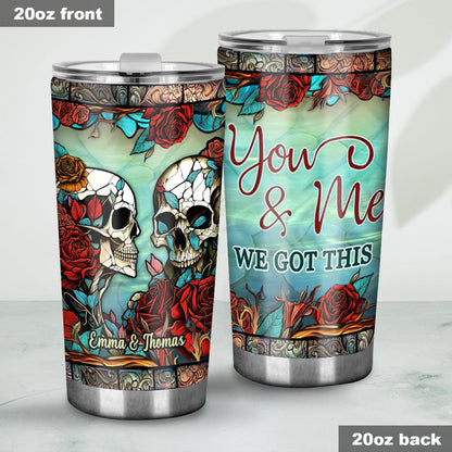 Skull Couple - Personalized Skull Tumbler