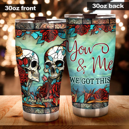 Skull Couple - Personalized Skull Tumbler