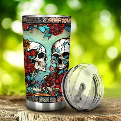 Skull Couple - Personalized Skull Tumbler