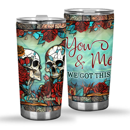 Skull Couple - Personalized Skull Tumbler