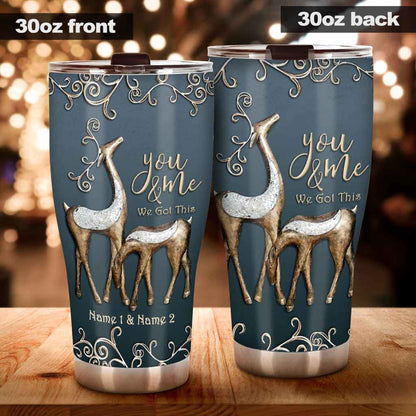 You And Me We Got This - Personalized Couple Hunting Tumbler With 3D Pattern Print