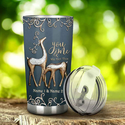 You And Me We Got This - Personalized Couple Hunting Tumbler With 3D Pattern Print