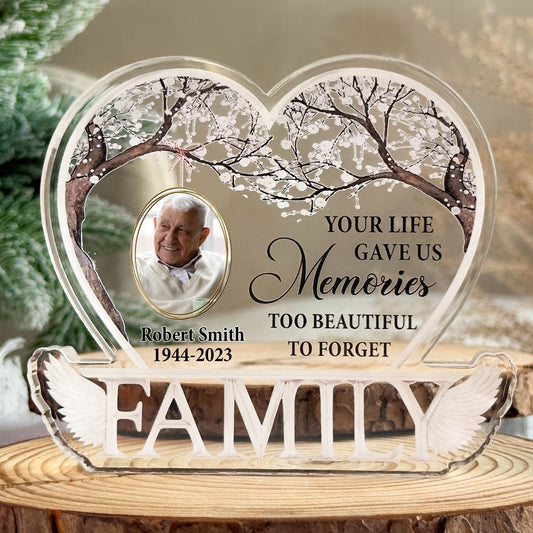 Your Life Gave Us Memories - Personalized Photo Custom Shaped Acrylic Plaque