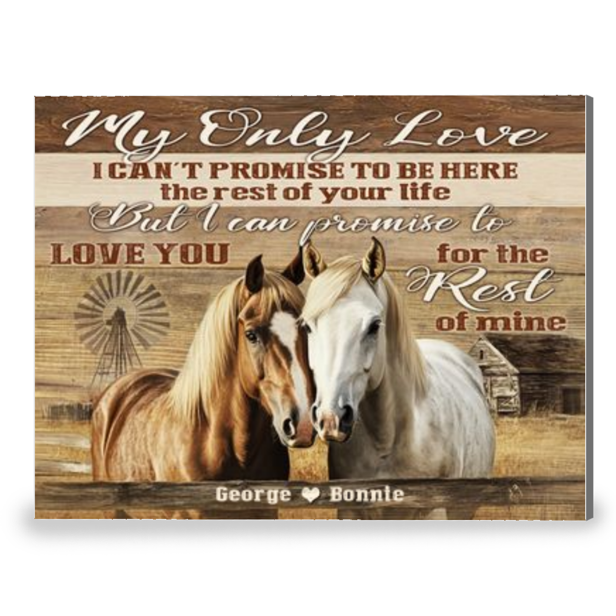 Personalized Horse Couple Anniversary Canvas Gifts For Couple