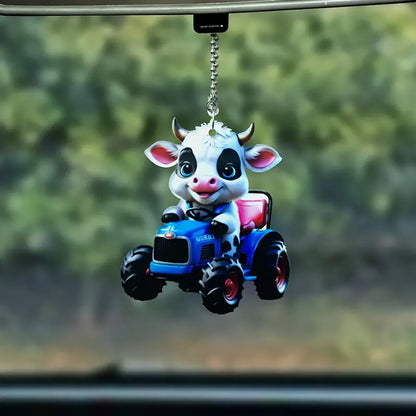 Cow Tractor Acrylic Ornament - Gift For Cow Lover's