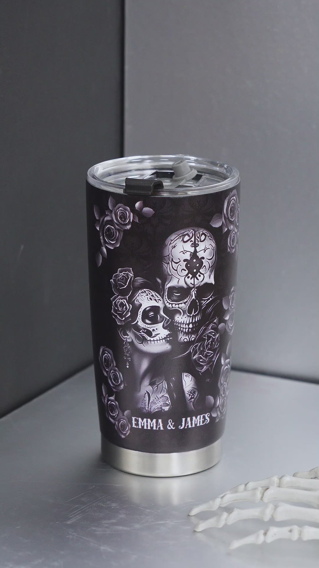 It's You & Me - Personalized Skull Couple Tumbler