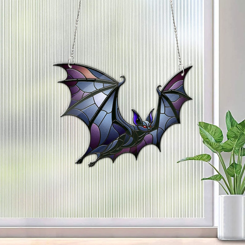 Bat Acrylic Window Hangings, Bat Inspired Art, Garden Decor, Bat window hangings, Modern decor for living room, Gothic home decor