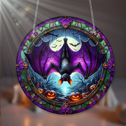 Bat Purple Acrylic Window Hanging, Indoor Decor, Bat lovers gift, Funny Bat window decor, Gothic bat, Halloween decor, Garden Gift