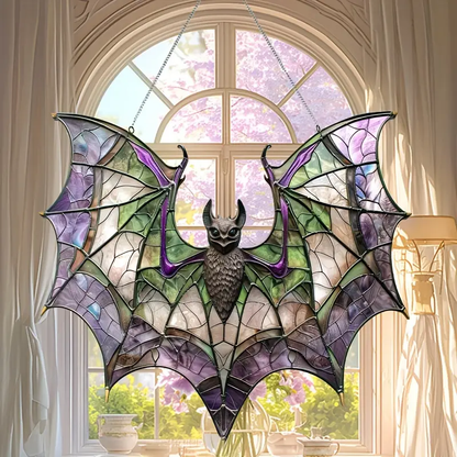 Bat Purple Acrylic Window Hanging, Indoor Decor, Bat lovers gift, Funny Bat window decor, Halloween Gift, Halloween decor, Garden Gift, Bat Lover’s