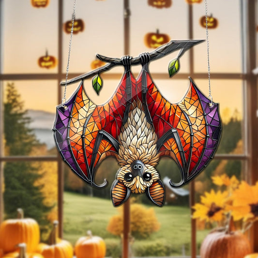 Bat Halloween Acrylic Window Hanging, Indoor Decor, Bat lovers gift, Funny Bat window decor, Halloween Gift, Halloween decor, Garden Gift, Bat Lover’s