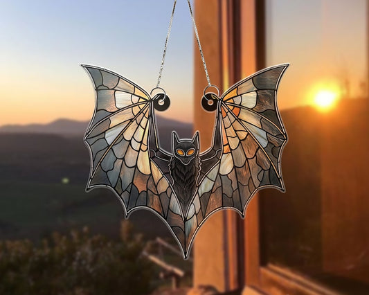 Bat Dark Acrylic Window Hanging, Indoor Decor, Bat lovers gift, Funny Bat window decor, Gothic bat, Halloween decor, Garden Gift