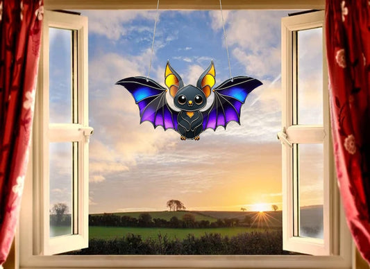 Bat Gothic Window Decor, mythical creature Acrylic Window Hanging Art Decoration, faux Ornament, Indoor Decor, Bat lovers gift