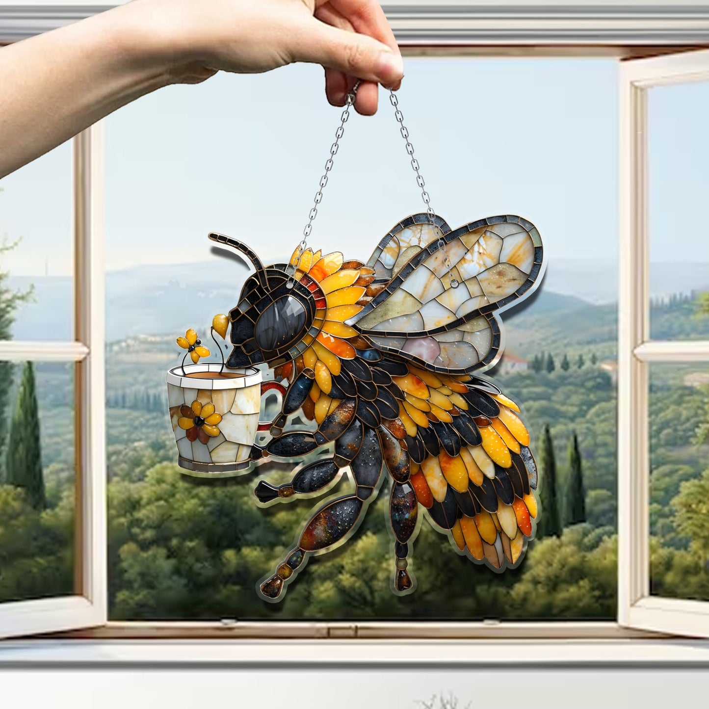 Bee Coffee ACRYLIC Window hanging, Honey Bee Acrylic Window Decor, Perfect Gift For Home