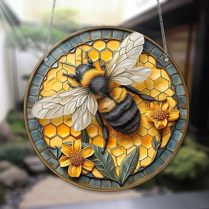 Bee Honeycomb ACRYLIC Window hanging, Honey Bee Acrylic Window Decor, Perfect Gift For Home, Hippie Decor, Garden Gift, Wildlife Lover’s