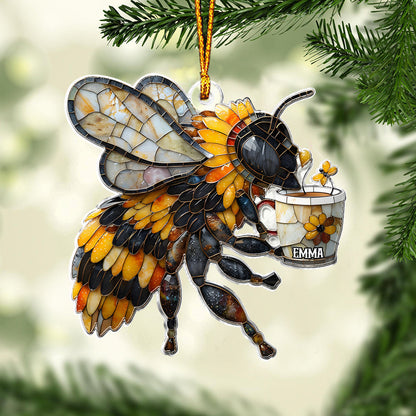 Bee Bring Coffee Personalized Acrylic Ornament Christmas Gift