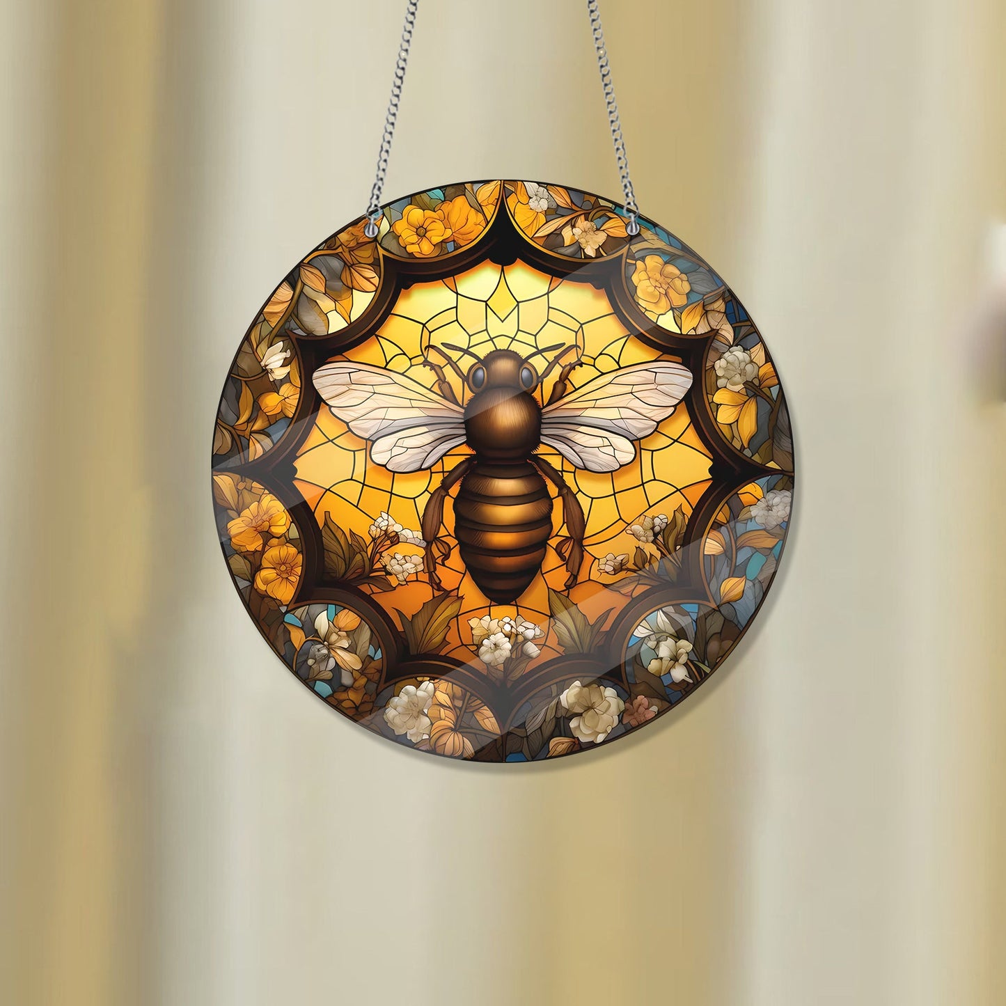 Bee Honeycomb ACRYLIC Window hanging, Honey Bee Acrylic Window Decor, Perfect Gift For Home, Hippie Decor, Garden Gift