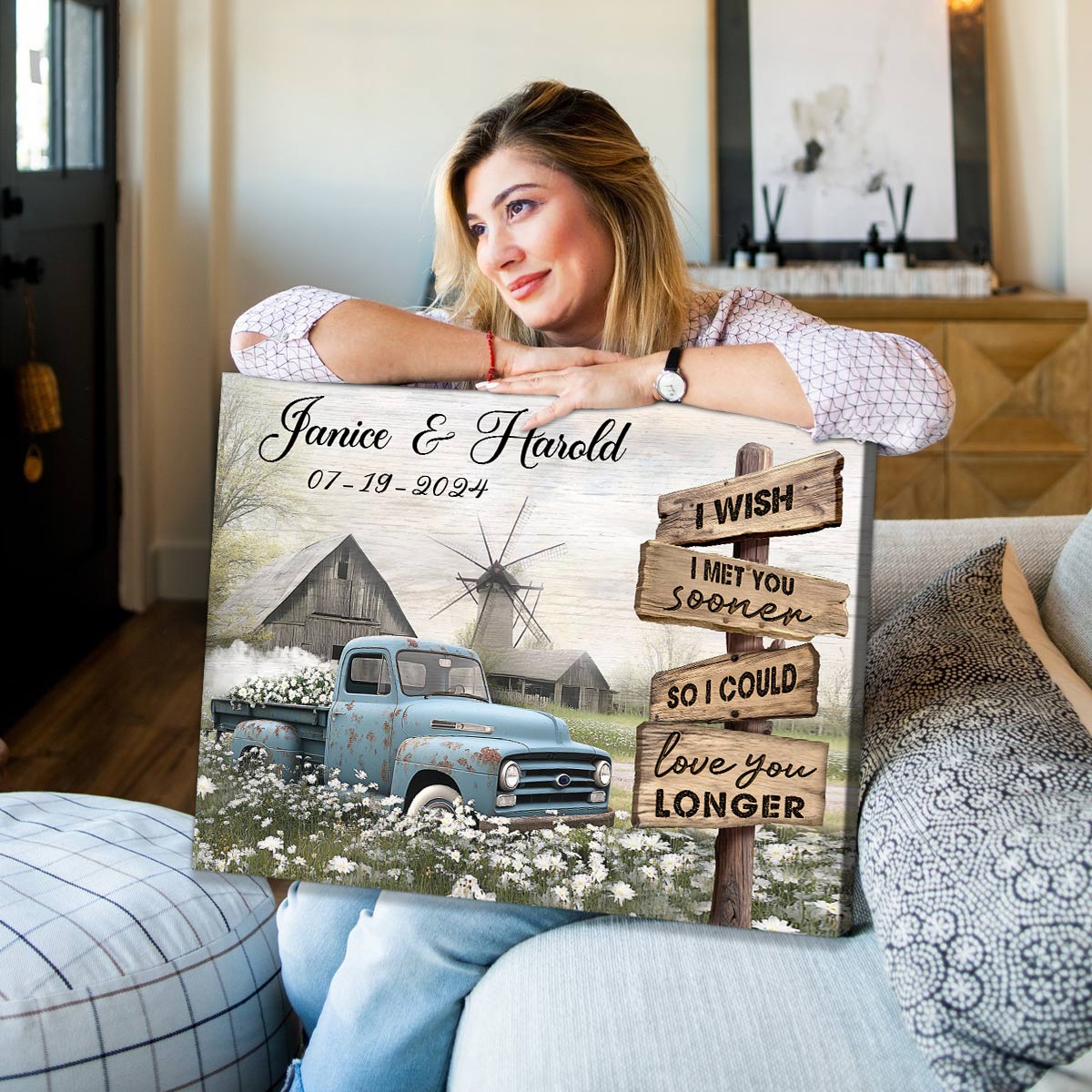 Best Couple Wedding Anniversary Gifts Farmhouse Old Truck Canvas