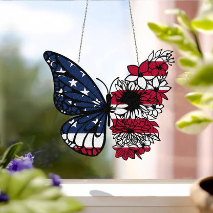 Butterfly Acrylic Window Hanging, Window Hangings Home Decoration, Independence Day Gift, patriotic ,4th of July