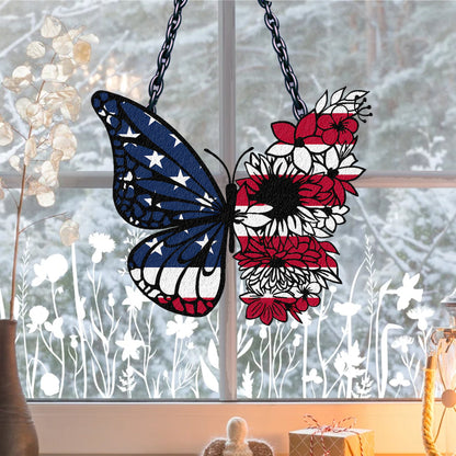 Butterfly Acrylic Window Hanging, Window Hangings Home Decoration, Independence Day Gift, patriotic ,4th of July