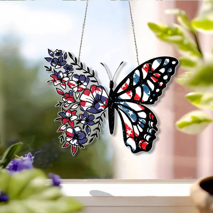 Butterfly 4th Of July Acrylic Window Hanging, Window Hangings Home Decoration, Home Decore Gift,