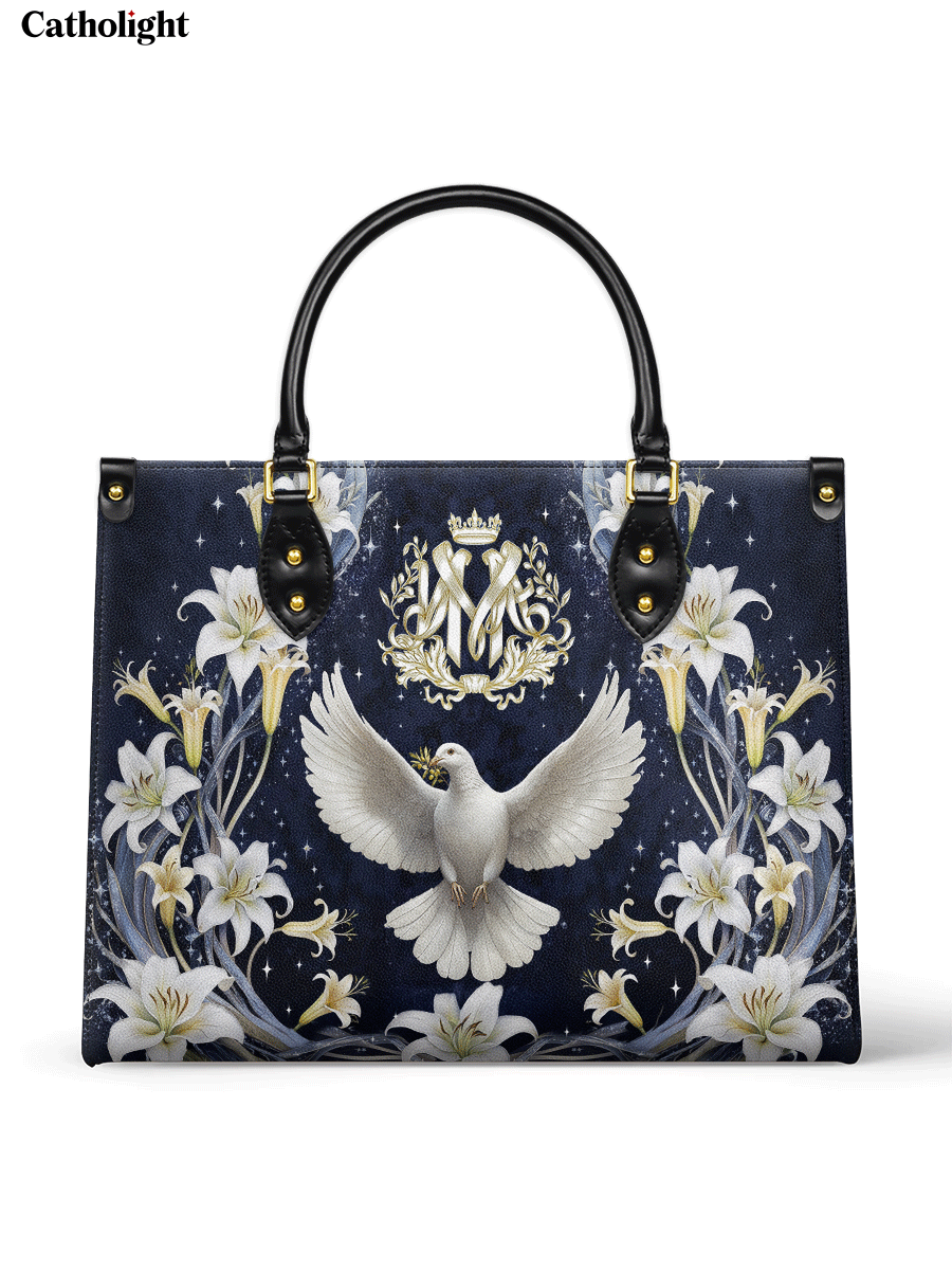 The Holy Spirit and Lily Devotional Leather Bag