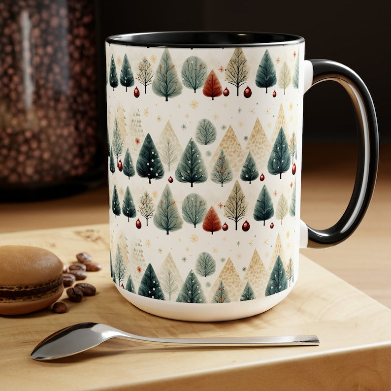 Christmas Evergreen Tree Accent Mug - Gift For Christmas