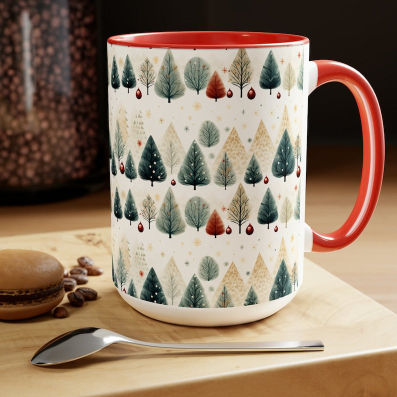 Christmas Evergreen Tree Accent Mug - Gift For Christmas