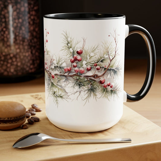 Beautiful Snowy Garland Coffee  Accent Mug - Gift For Christmas