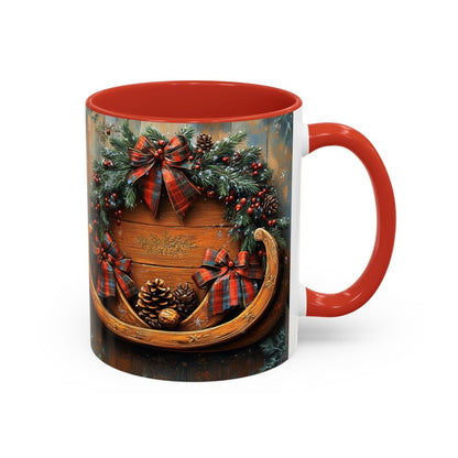 Winter Sled Holiday Wreath Christmas Coffee Accent Mug