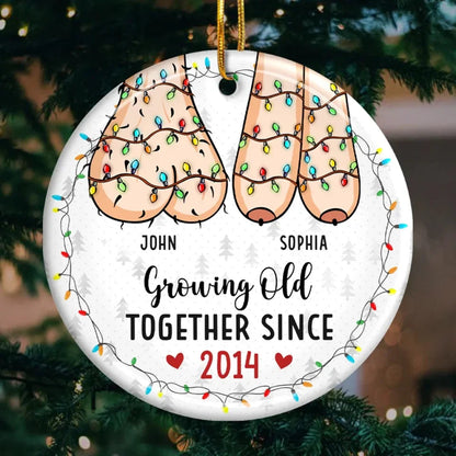 Growing Old Together - Couple Personalized Custom Ornament