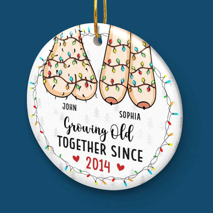 Growing Old Together - Couple Personalized Custom Ornament