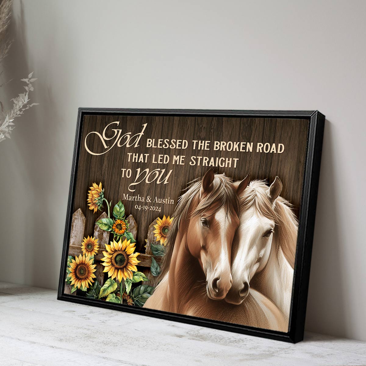 Personalized Couple Horse Canvas