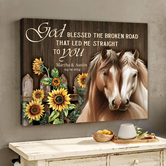 Personalized Couple Horse Canvas