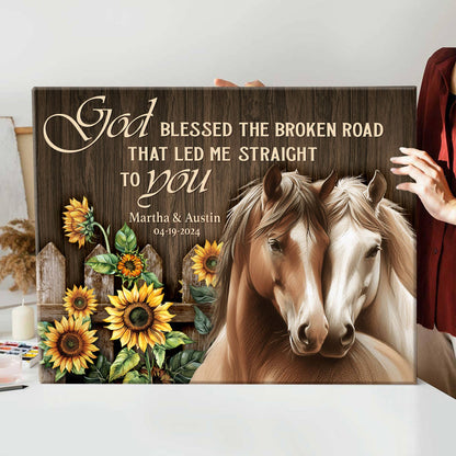 Personalized Couple Horse Canvas