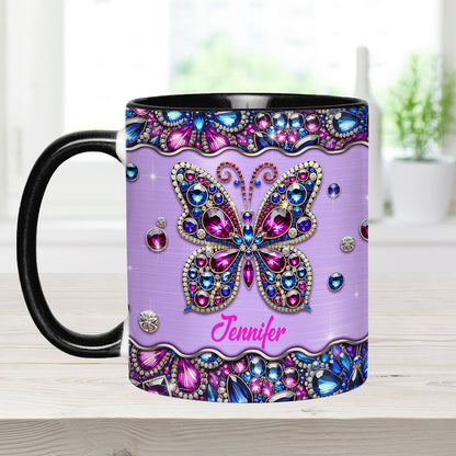 Sparkle Butterfly - Personalized Butterfly Accent Mug