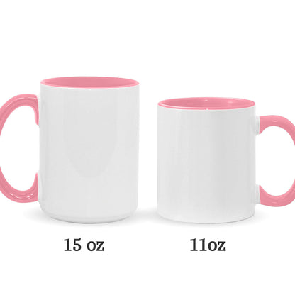 Personalize Blue & Pink Butterflies Accent Mug