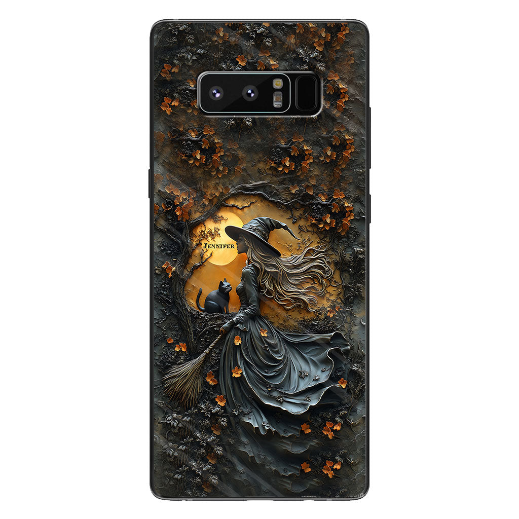 Beautiful Witch &  Black Cat - Personalized Witch Phone Case