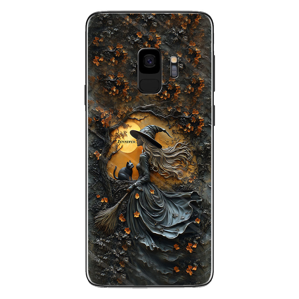 Beautiful Witch &  Black Cat - Personalized Witch Phone Case