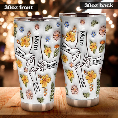 Holding Hands Grandma Mom Nana - Personalized Mother Tumbler