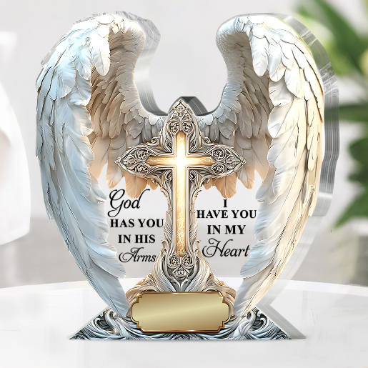 God Has You In His Arms - Personalized Memorial Custom Shaped Acrylic Plaque