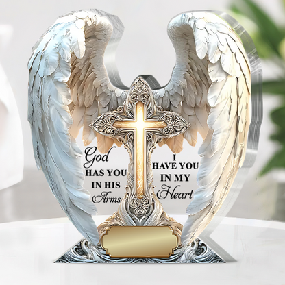 God Has You In His Arms - Personalized Memorial Custom Shaped Acrylic Plaque