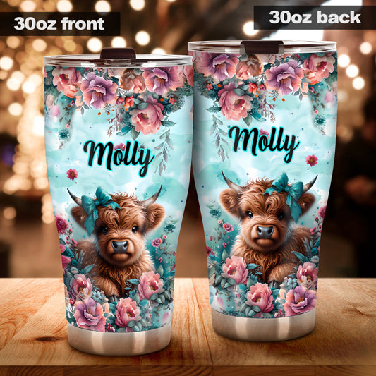 Cute Baby Cow - Personalized Tumbler