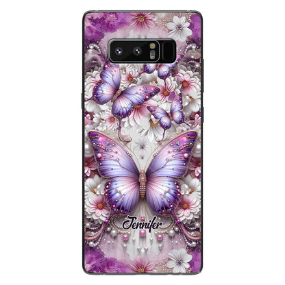 Flowers Butterflies - Personalized Butterfly Phone Case