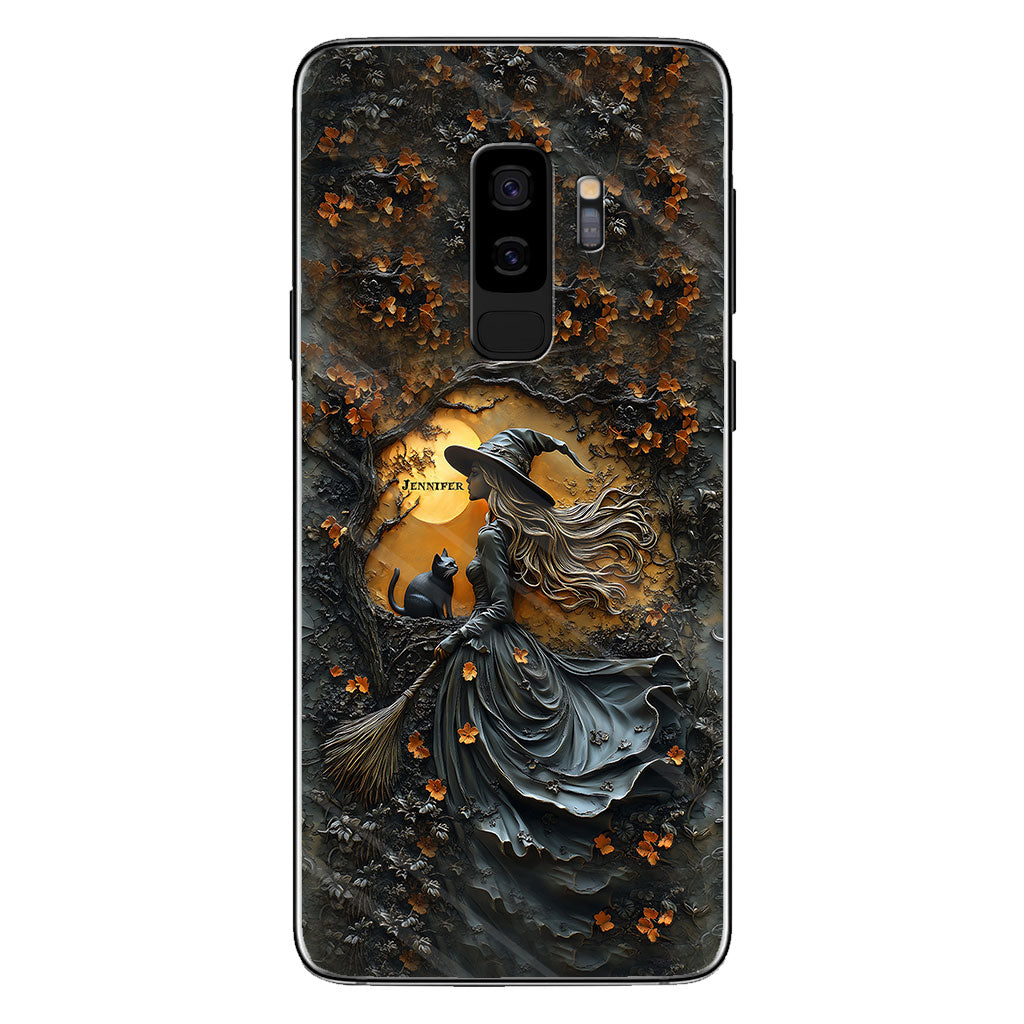 Beautiful Witch &  Black Cat - Personalized Witch Phone Case