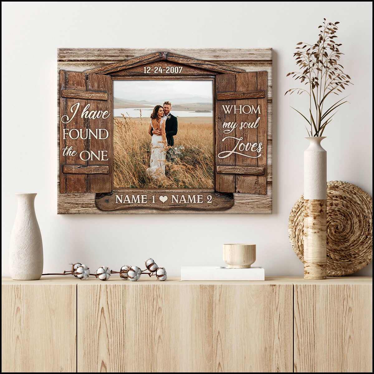 Personalized Photo Canvas With Window Frame