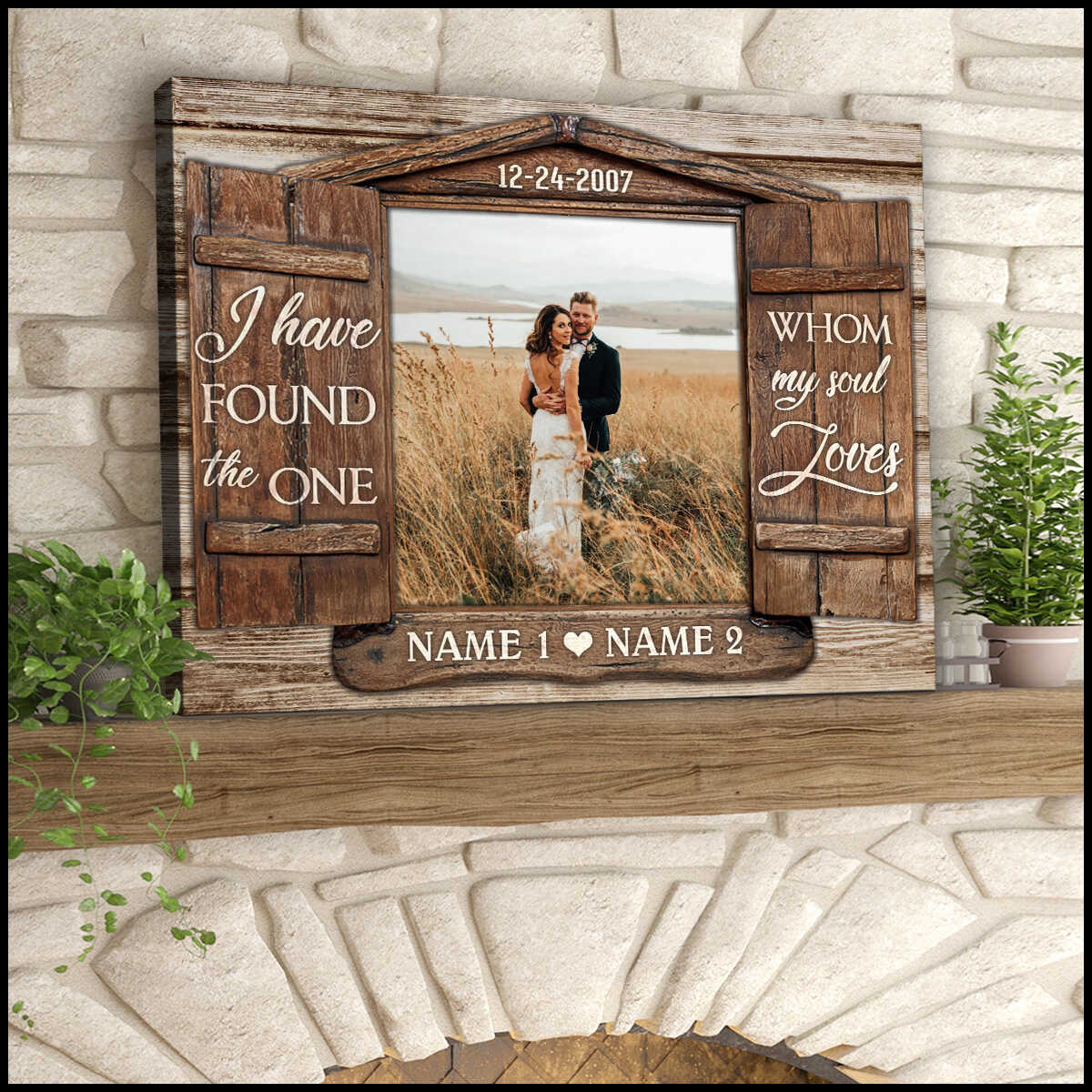 Personalized Photo Canvas With Window Frame