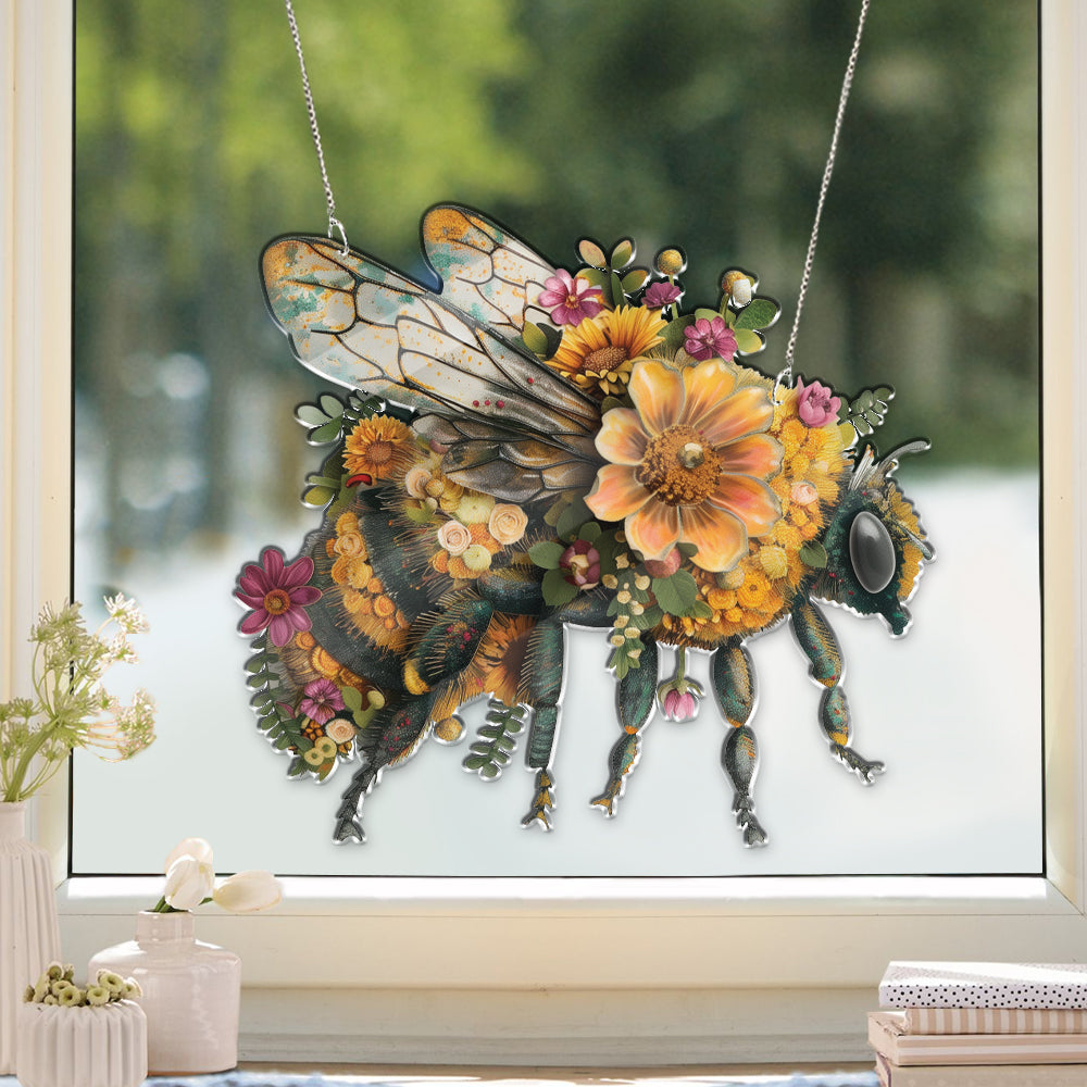 Flower Bee ACRYLIC Window hanging - Perfect Gift For Home