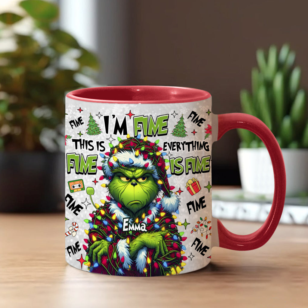 Everything Is Fine - Personalized Funny Christmas Accent Mug